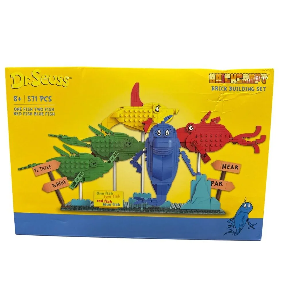 Dr. Seuss One Fish Two Fish 571-Piece Brick Building Set For Ages 8+ Compatible